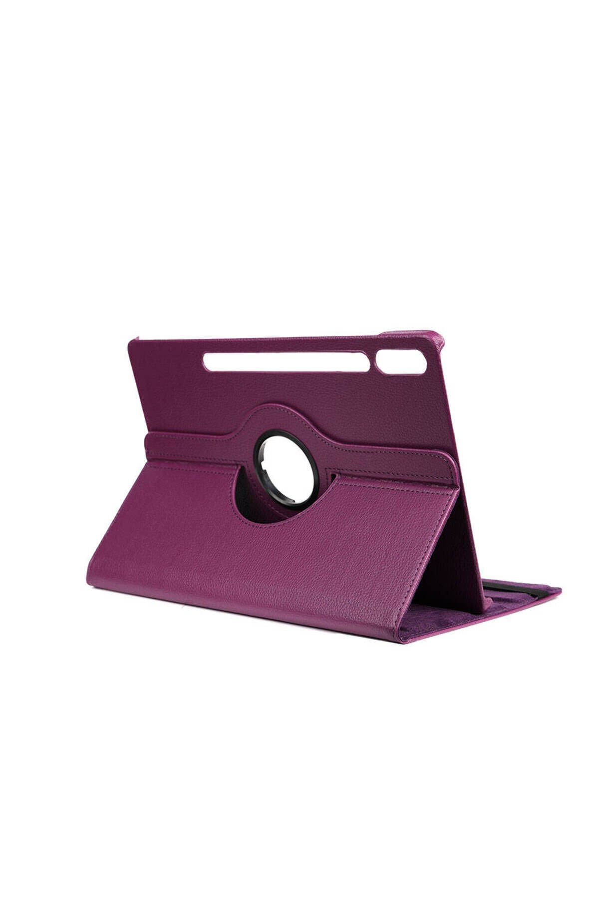 Galaxy Tab S9 FE Plus Uyumlu BSAY Dönebilen Standlı Kılıf-Kırmızı Mor