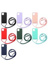iPhone 12 Mini Uyumlu BSAY Ropi Kılıf-Lacivert Pembe Açık