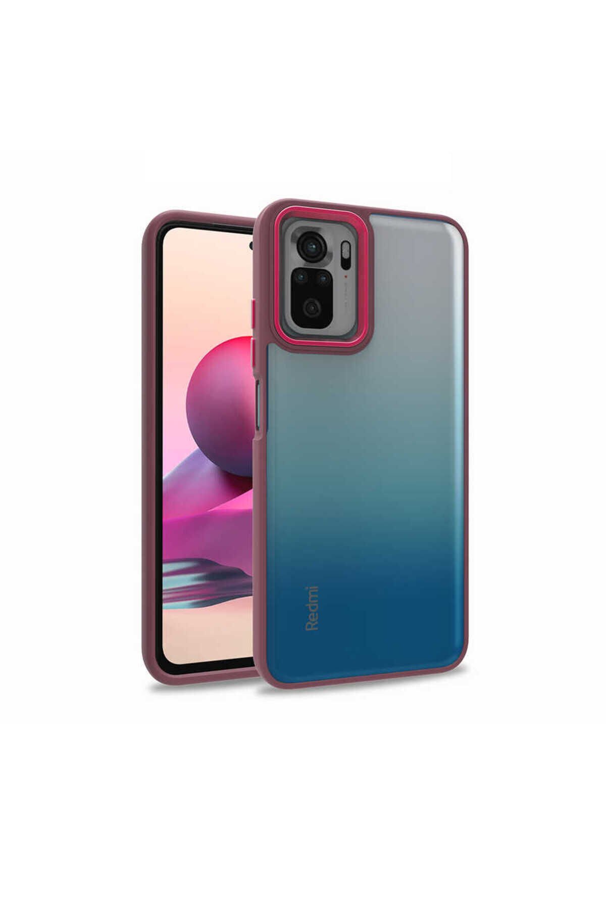 Poco M5S Kılıf BSAY Flora Kapak - Kırmızı Kırmızı