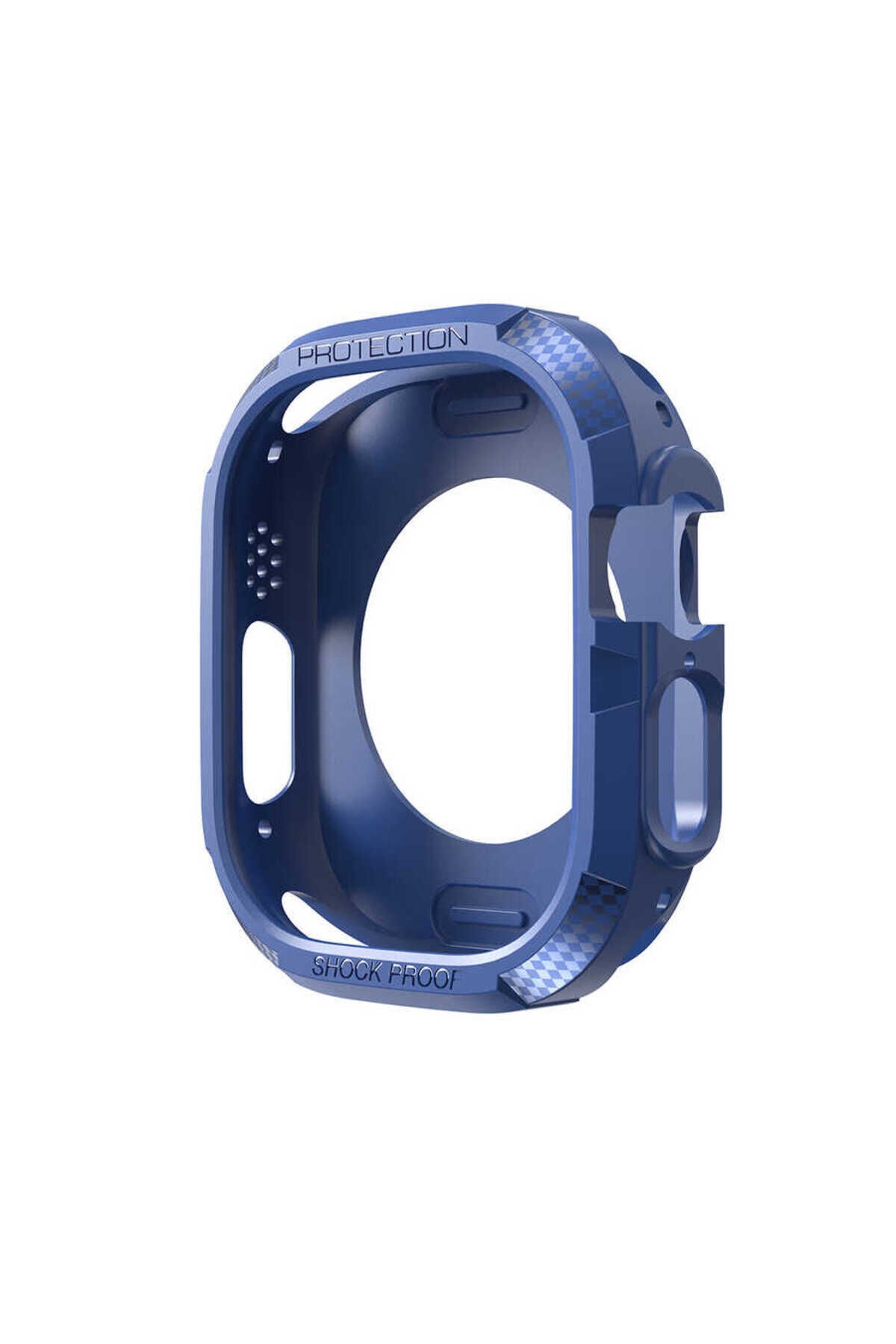 Watch Ultra 49mm Silikon TPU Kasa Koruyucu BSAY Watch Gard 17 - Pembe Mavi