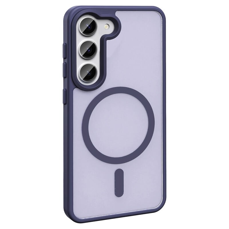 Galaxy S23 FE Kılıf M-safe Şarj Özellikli Mat Arka Yüzey Zore Sio Kılıf Mor