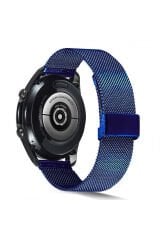 Huawei Honor Magic 2 46mm Uyumlu KRD-45 22mm Metal BSAY Kordon-Gümüş Mavi