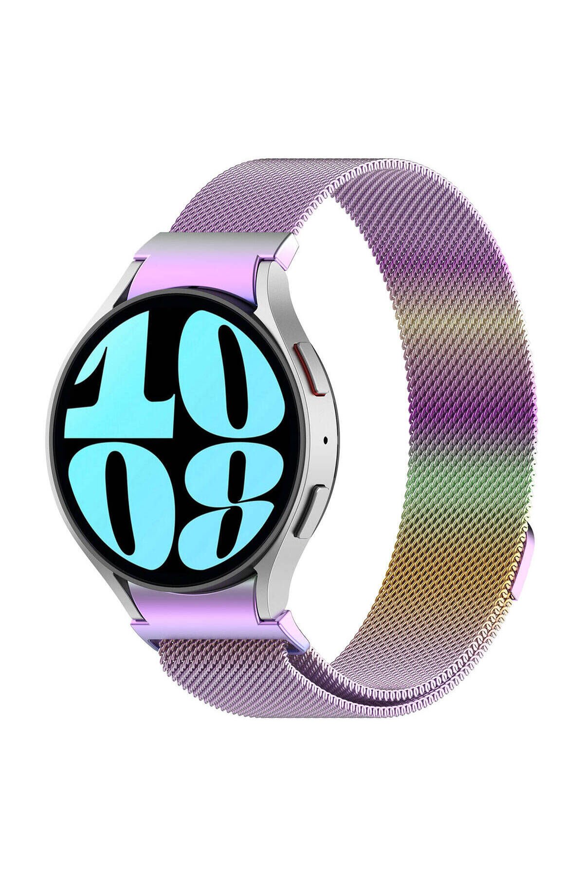 Galaxy Watch 6 40mm Uyumlu KRD-01 Metal BSAY Kordon-Siyah Pembe