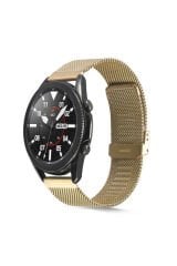Gear S3 Uyumlu KRD-45 22mm Metal BSAY Kordon-Gold Siyah