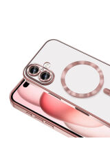 iPhone 16 Kılıf Kamera Korumalı Magsafe Wireless Şarj Özellikli Zore Demre Kapak - Desert Titanyum Titanyum