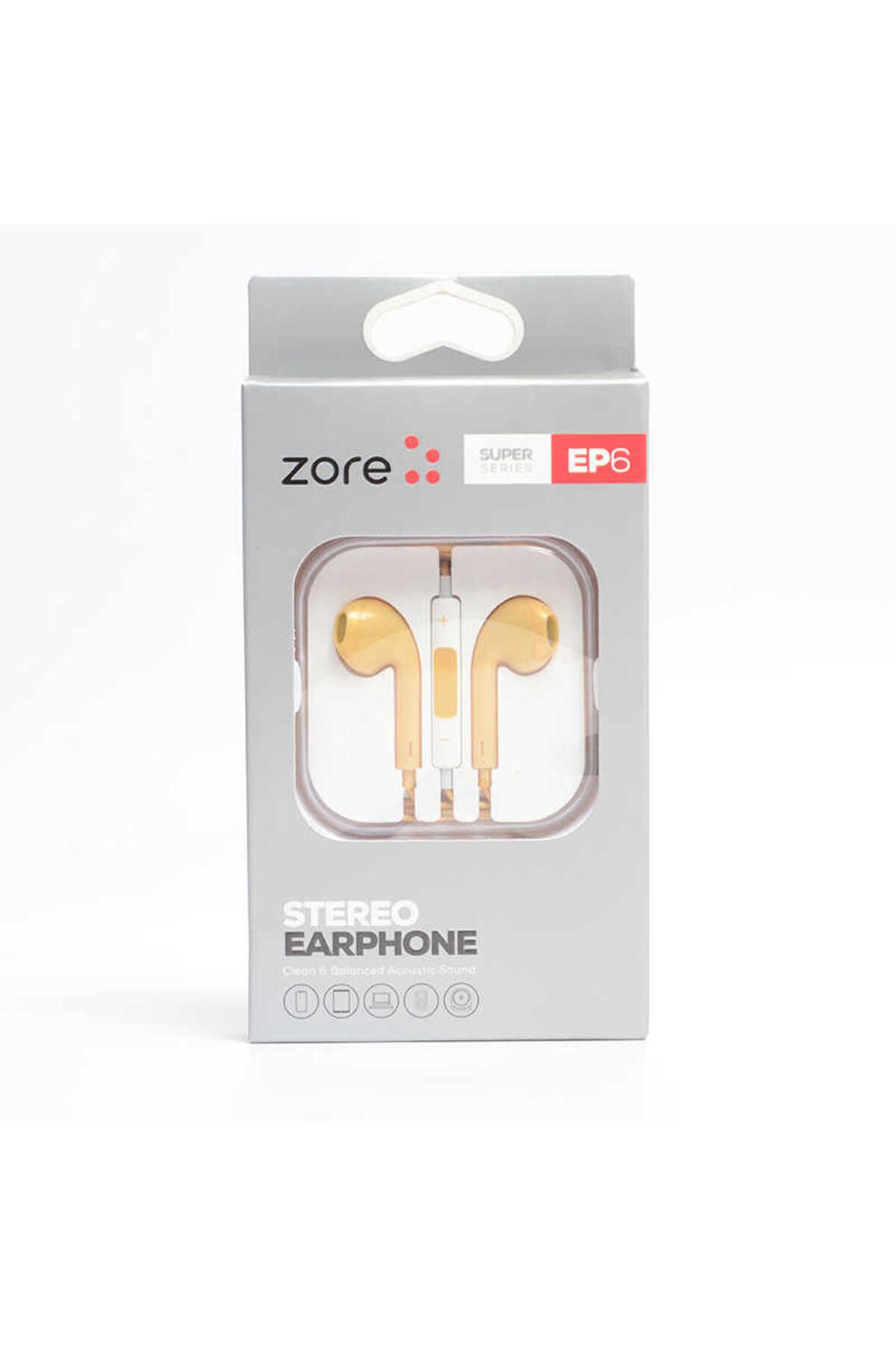 Zore EP6 Süper Seri 3.5mm Kulaklık - Beyaz Beyaz