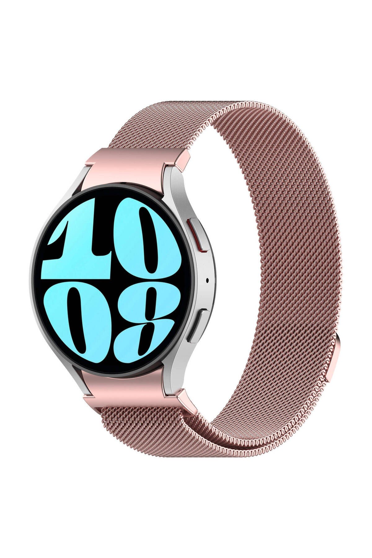 Galaxy Watch 6 Classic 47mm Uyumlu KRD-01 Metal BSAY Kordon-Pembe Gri