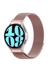Galaxy Watch 6 Classic 47mm Uyumlu KRD-01 Metal BSAY Kordon-Pembe Gri