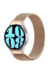Galaxy Watch 6 Classic 47mm Uyumlu KRD-01 Metal BSAY Kordon-Pembe Gri
