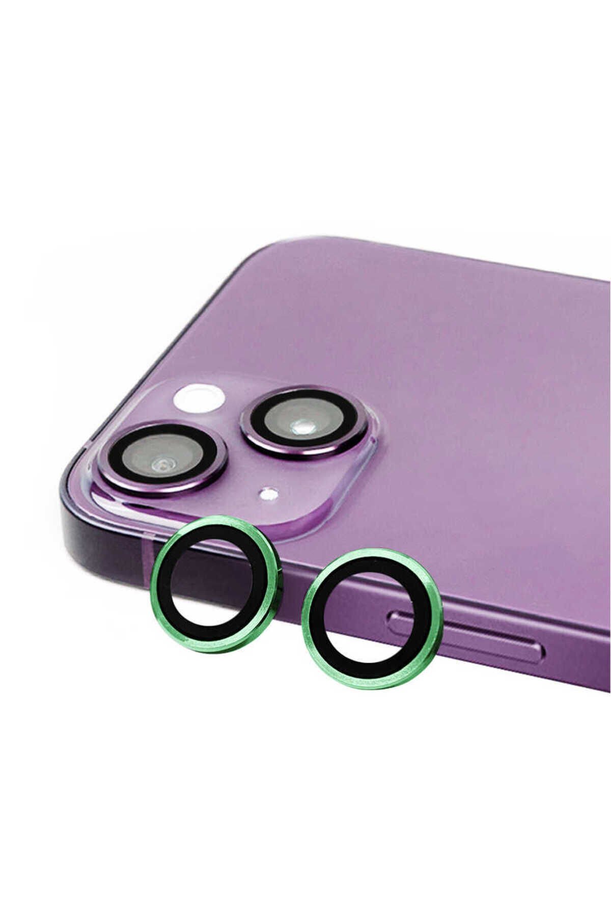 iPhone 15 Uyumlu BSAY CL-07 Kamera Koruyucu-Pembe Yeşil