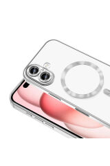 iPhone 16 Kılıf Kamera Korumalı Magsafe Wireless Şarj Özellikli Zore Demre Kapak - Desert Titanyum Rose Gold