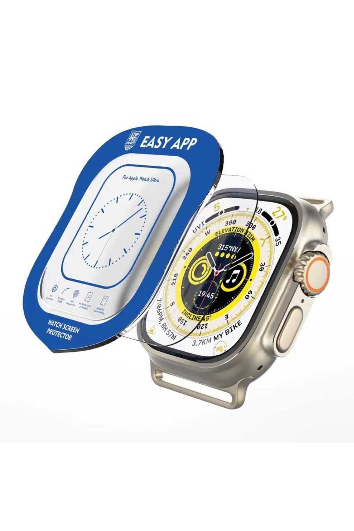 Watch Ultra 49mm BSAY Easy Cam Ekran Koruyucu - Renksiz Şeffaf