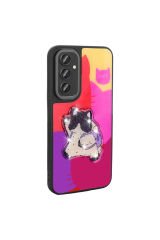 Galaxy A24 Kılıf Parlayan Kabartmalı İkonik Figürlü SBT Amas Silikon Kapak - Pembe Pembe