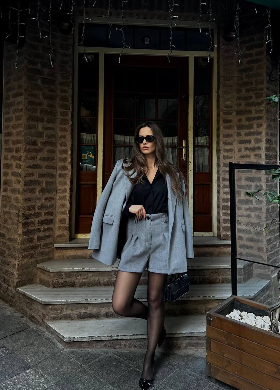 Özel Tasarım Gri Takım Gri - L