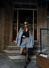 Özel Tasarım Gri Takım Gri - L