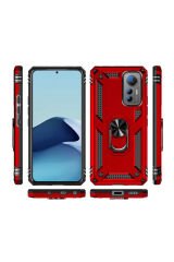 Mi 12 Lite Kılıf BSAY Vega Kapak - Siyah Kırmızı