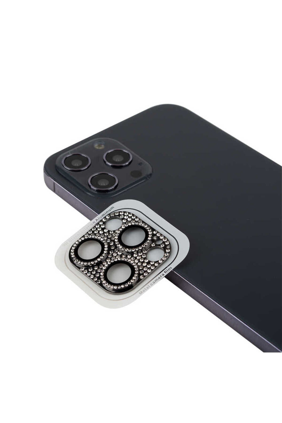 iPhone 12 Pro Max Uyumlu BSAY CL-08 Kamera Koruyucu-Siyah