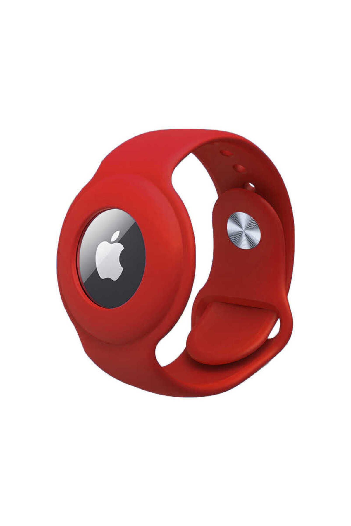 Uyumlu Airtag Anahtarlık BSAY Kordon-Siyah Kırmızı