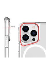 iPhone 13 Pro Uyumlu BSAY Magsafe Şarj Özellikli T-Max Magsafe Kılıf-Renksiz