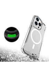 iPhone 13 Pro Uyumlu BSAY Magsafe Şarj Özellikli T-Max Magsafe Kılıf-Renksiz