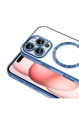 iPhone 16 Pro Kılıf Kamera Korumalı Magsafe Wireless Şarj Özellikli Zore Demre Kapak - Gümüş Gümüş