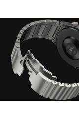 Huawei GT2 46mm Uyumlu KRD-35 22mm Metal BSAY Kordon-Siyah Siyah