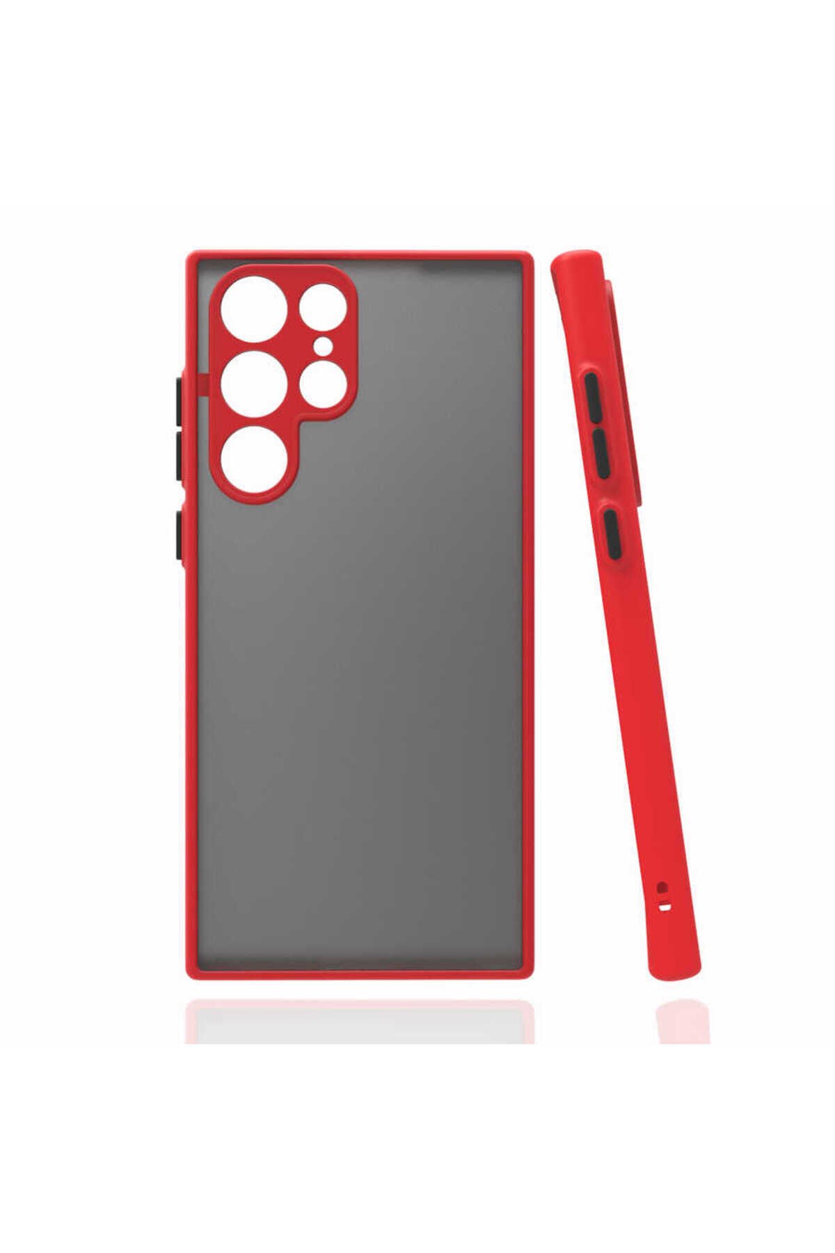 Galaxy S22 Ultra Uyumlu NXAR Hux Kılıf-Kırmızı Kırmızı
