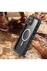 iPhone 15 Plus Uyumlu BSAY 1-1 Su Geçirmez Kılıf-Siyah Siyah