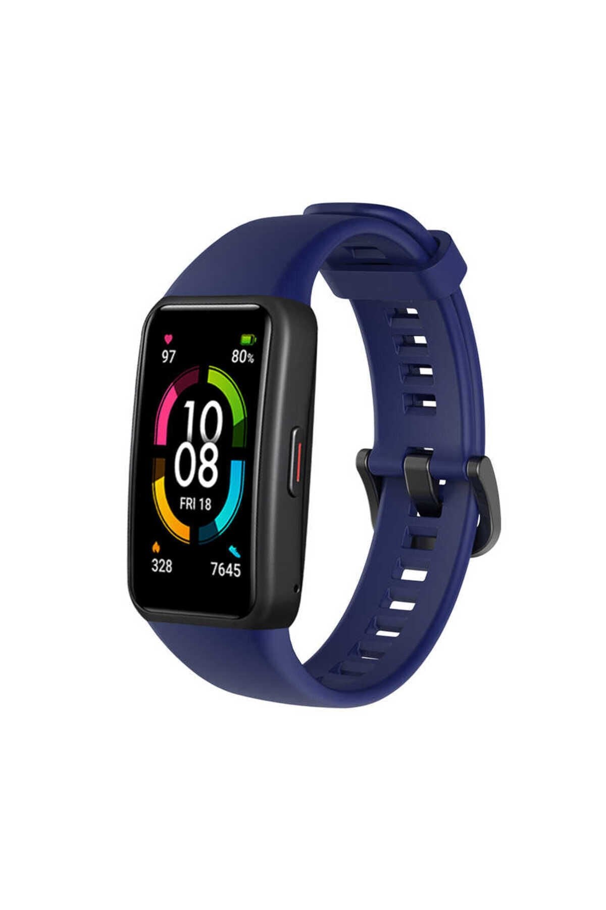 Huawei Band 6 Uyumlu KRD-47 Uyumlu BSAY Kordon-Yeşil Lacivert