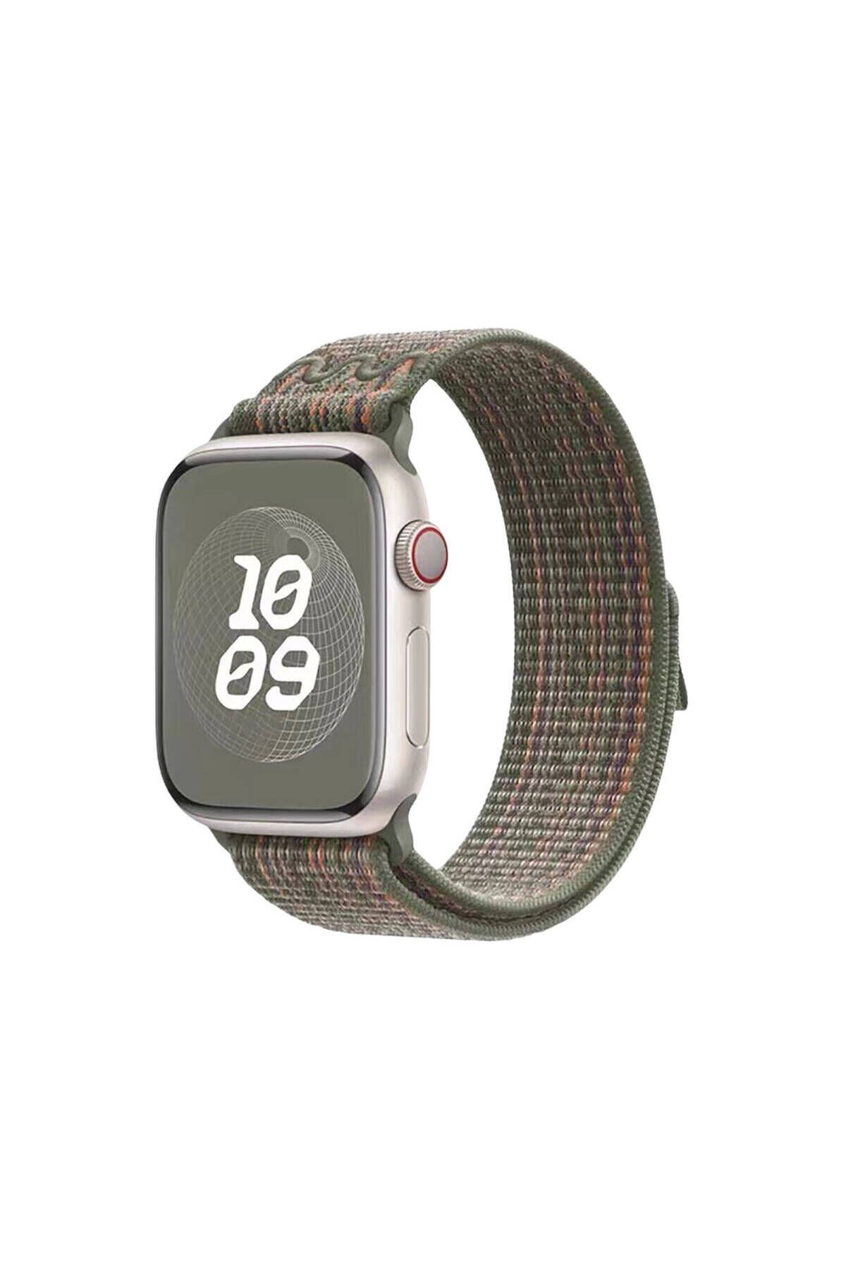Watch 42mm Uyumlu KRD-91 Hasır Kordon Strap Kayış BSAY- Koyu Yeşil Yeşil