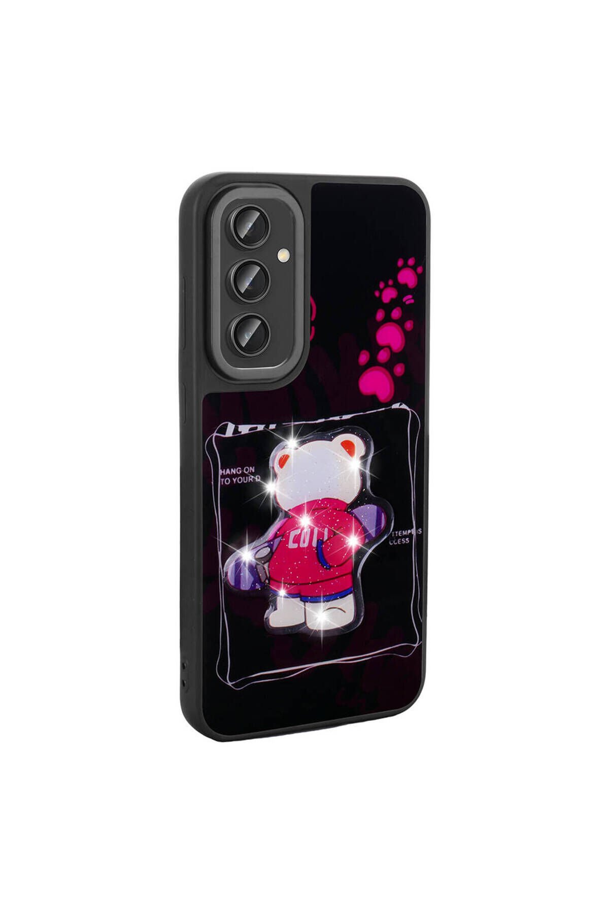 Subutu Premium Galaxy A34 Kılıf Parlayan Kabartmalı İkonik Figürlü NRTK Amas Silikon Kapak - Pembe Pembe