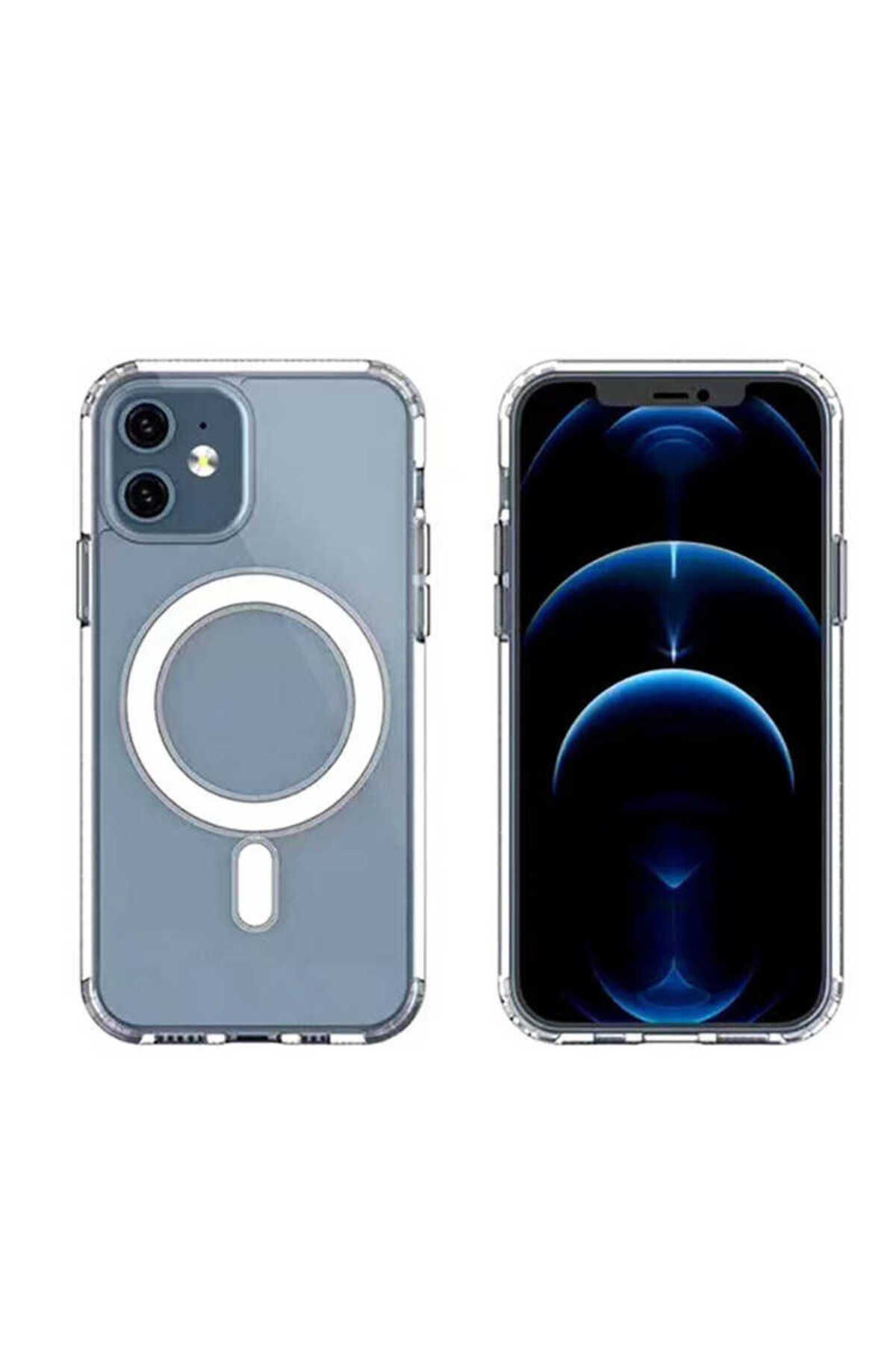 iPhone 11 Uyumlu BSAY Tacsafe Wireless Kılıf-Renksiz
