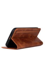 iPhone XS Max 6.5 Kılıf BSAY Hakiki Deri Multi Cüzdan Kılıf - Siyah Kırmızı