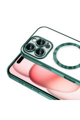 iPhone 16 Pro Kılıf Kamera Korumalı Magsafe Wireless Şarj Özellikli Zore Demre Kapak - Gümüş Derin Mor