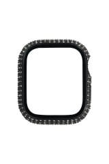 Watch 7 41mm SBT Watch Gard 24 Kenarları Taşlı Sert PC Kasa Ve Ekran Koruyucu - Siyah Siyah