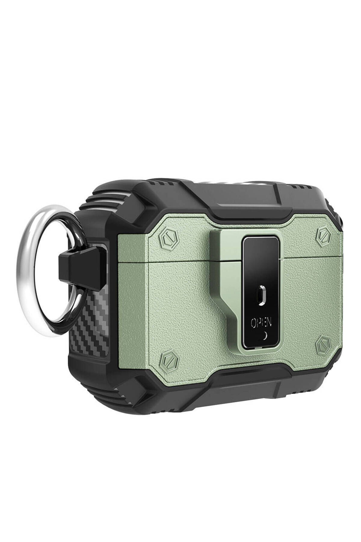 Air-Pods Pro BSAY Airbag 35 Darbelere Karşı Dayanıklı Düğmeli Kılıf-Mavi Yeşil