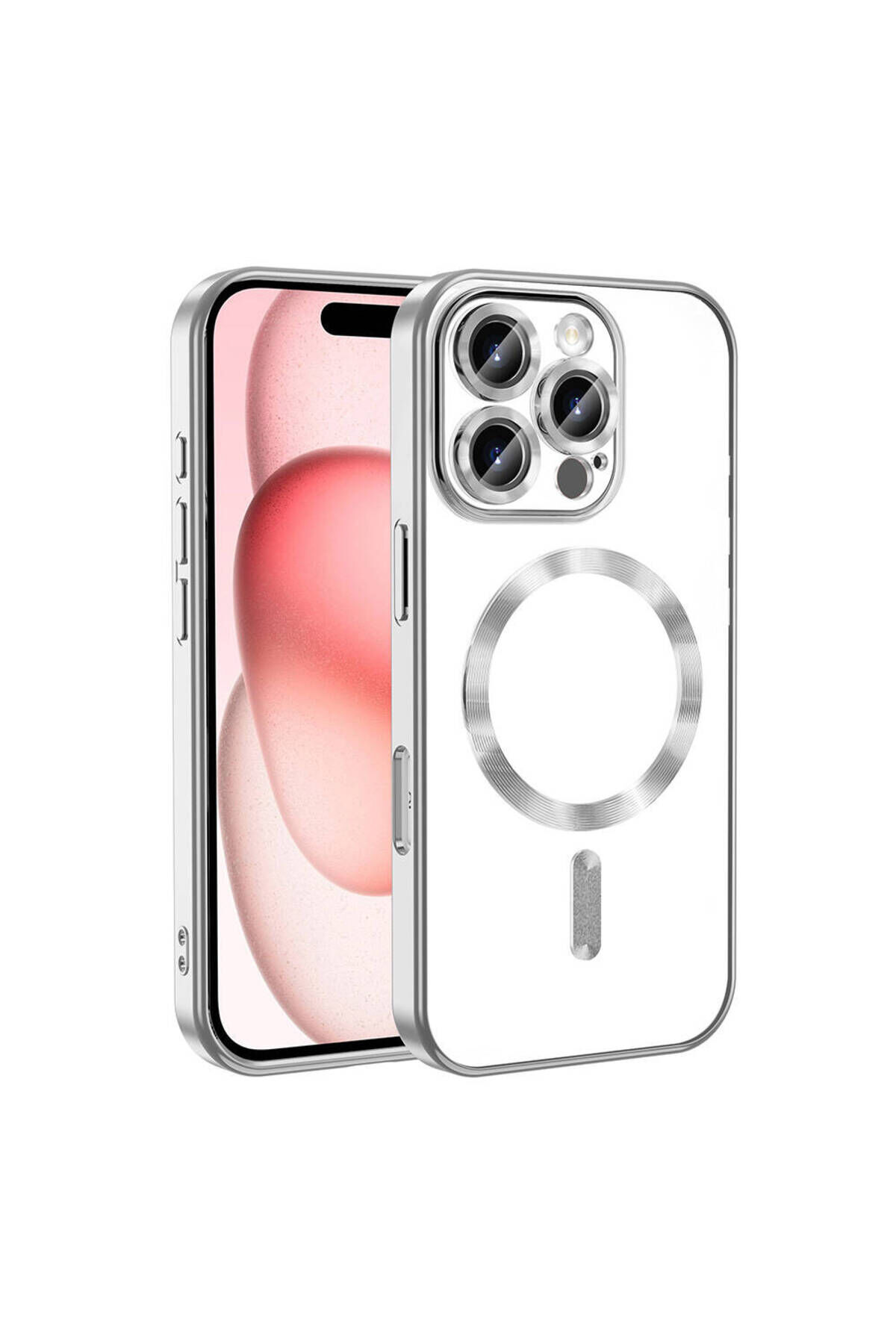 iPhone 16 Pro Max Kılıf Kamera Korumalı Magsafe Wireless Şarj Özellikli Zore Demre Kapak - Mavi Titanyum