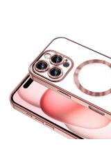 iPhone 16 Pro Max Kılıf Kamera Korumalı Magsafe Wireless Şarj Özellikli Zore Demre Kapak - Mavi Sierra Mavi