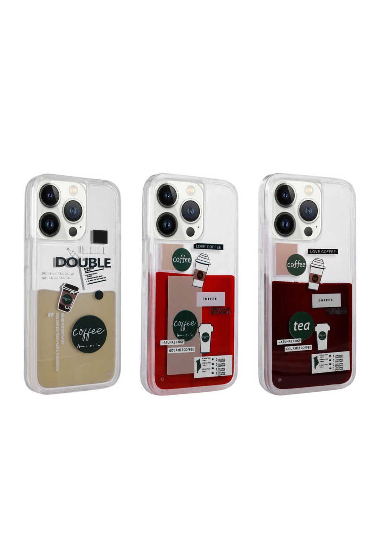 iPhone 13 Pro Max Uyumlu Desenli Sıvılı NXAR Drink Silikon Kılıf-NO2 No2