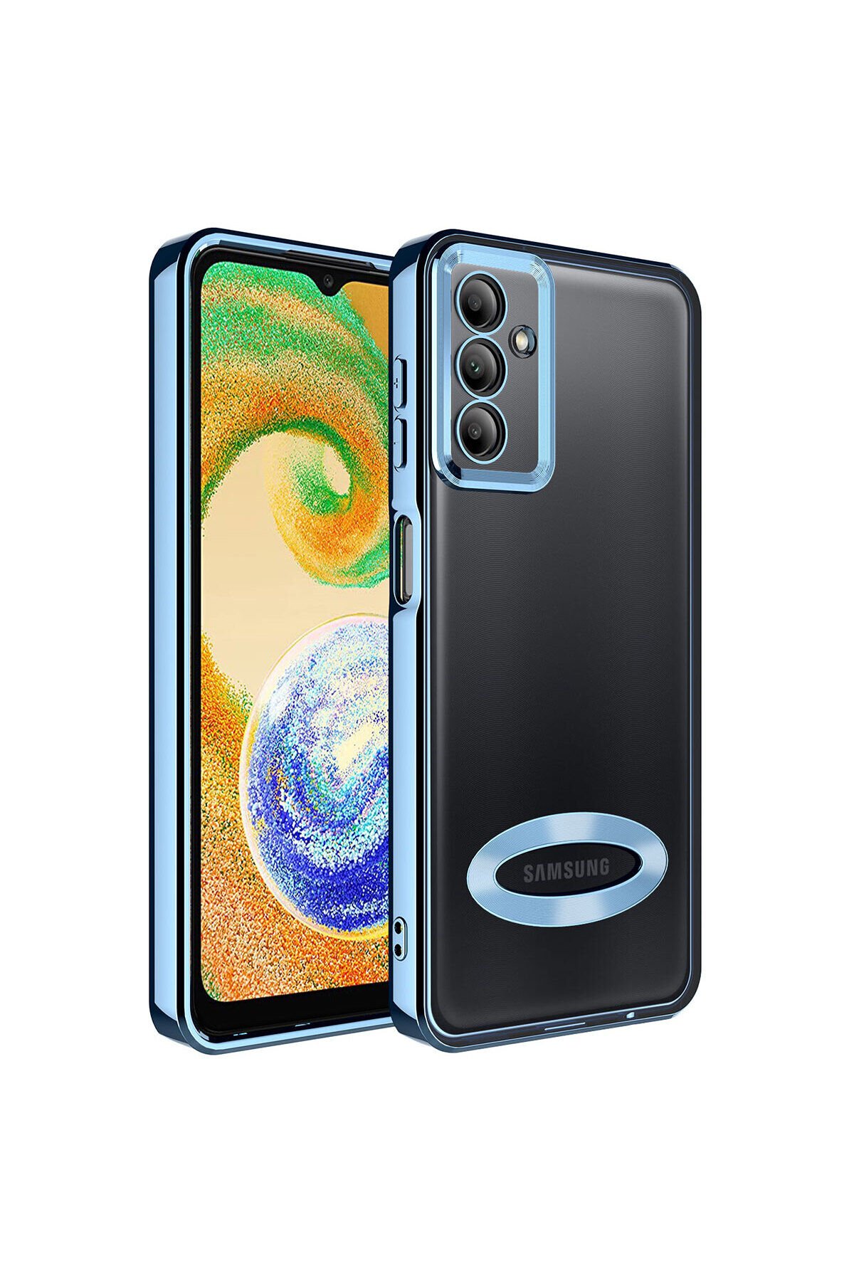 Galaxy A34 Kılıf Kamera Korumalı Logo Gösteren BSAY Omega Kapak - Lila Sierra Mavi