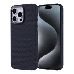 iPhone 15 Pro Kılıf M-safe Şarj Özellikli Karbon Fiber Görünümlü Zore Nekst Kılıf