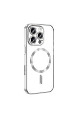 iPhone 16 Pro Max Kılıf Kamera Korumalı Magsafe Wireless Şarj Özellikli Zore Demre Kapak - Mavi Yeşil