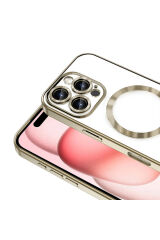 iPhone 16 Pro Max Kılıf Kamera Korumalı Magsafe Wireless Şarj Özellikli Zore Demre Kapak - Mavi Yeşil
