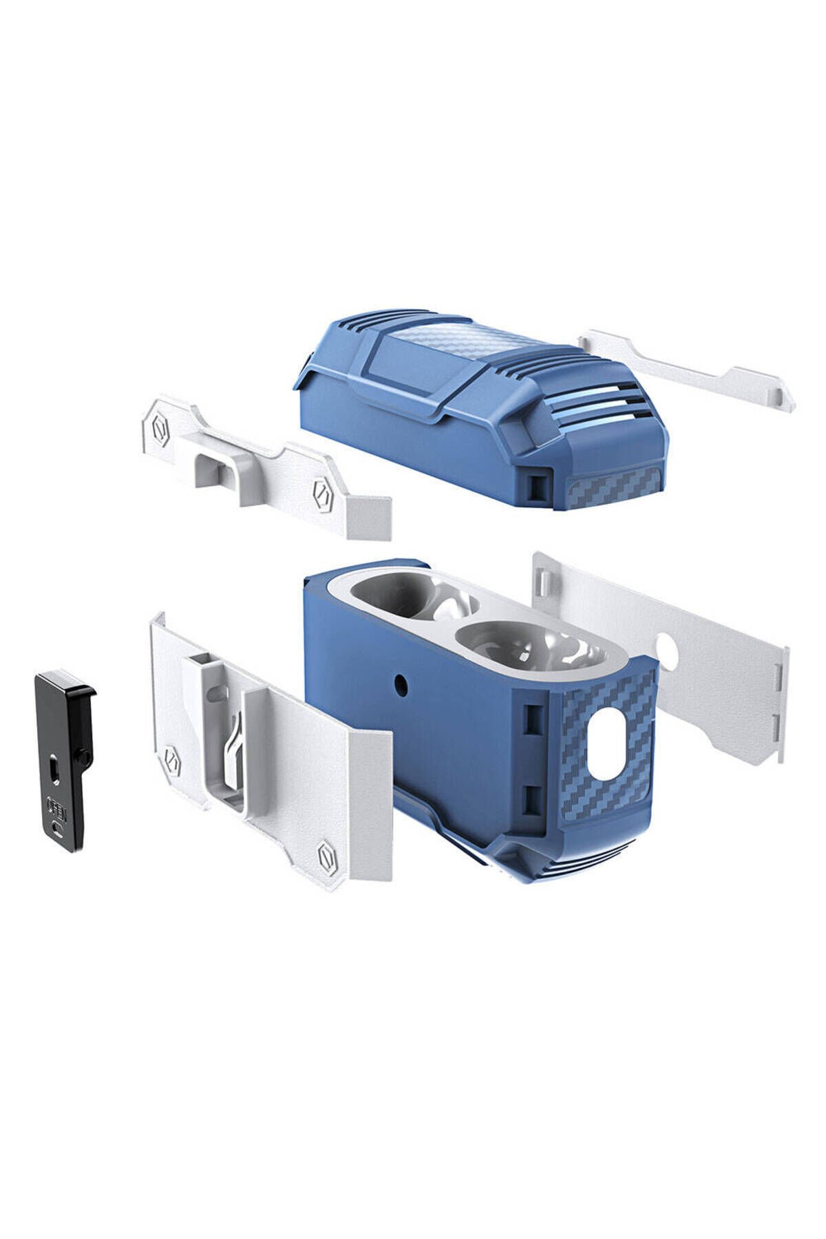 Air-Pods 3. Nesil BSAY Airbag 35 Darbelere Karşı Dayanıklı Düğmeli Kılıf-Kırmızı Kırmızı