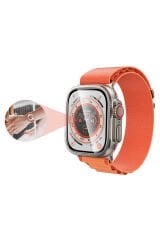 Watch Ultra 49mm GZST ALM-01 Metal Çerçeveli Ekran Koruyucu - Gümüş Gümüş