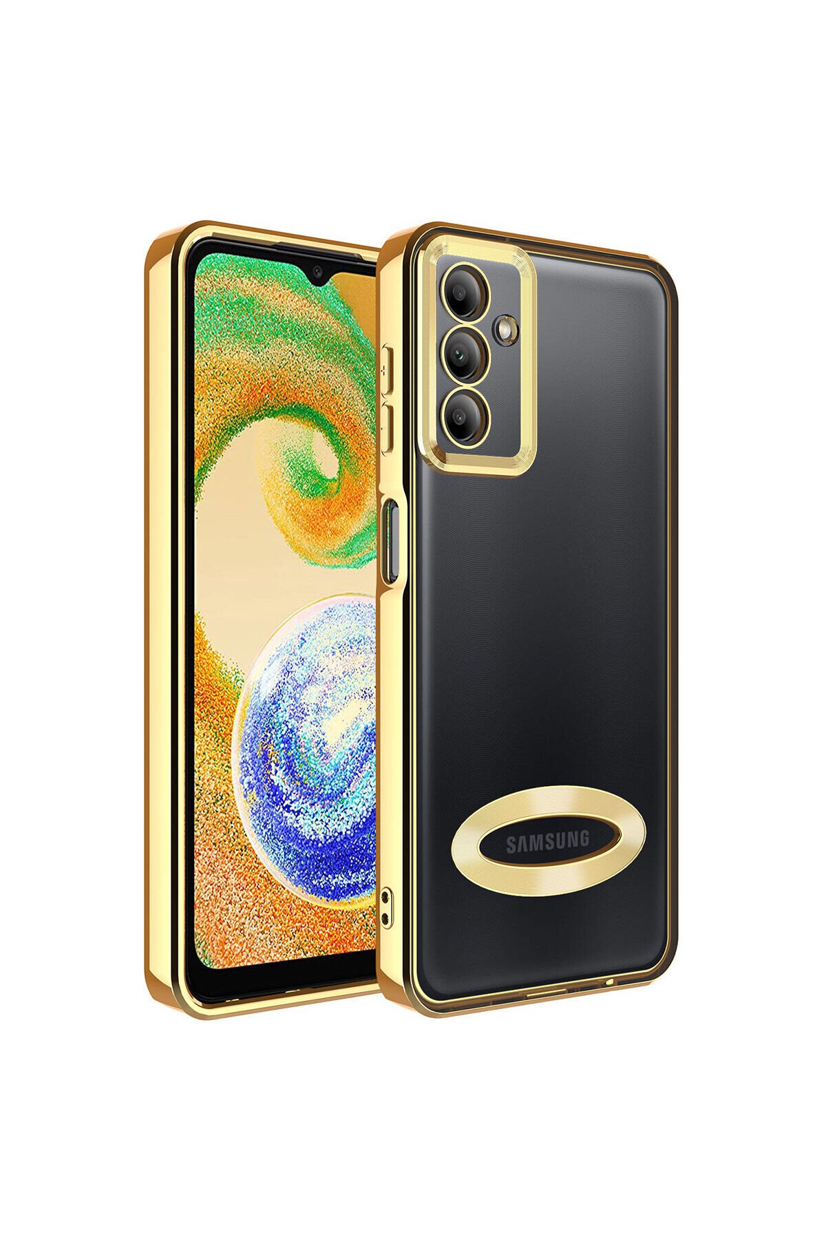 Galaxy A34 Kılıf Kamera Korumalı Logo Gösteren BSAY Omega Kapak - Lila Gold