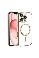 iPhone 16 Pro Max Kılıf Kamera Korumalı Magsafe Wireless Şarj Özellikli Zore Demre Kapak - Mavi Derin Mor