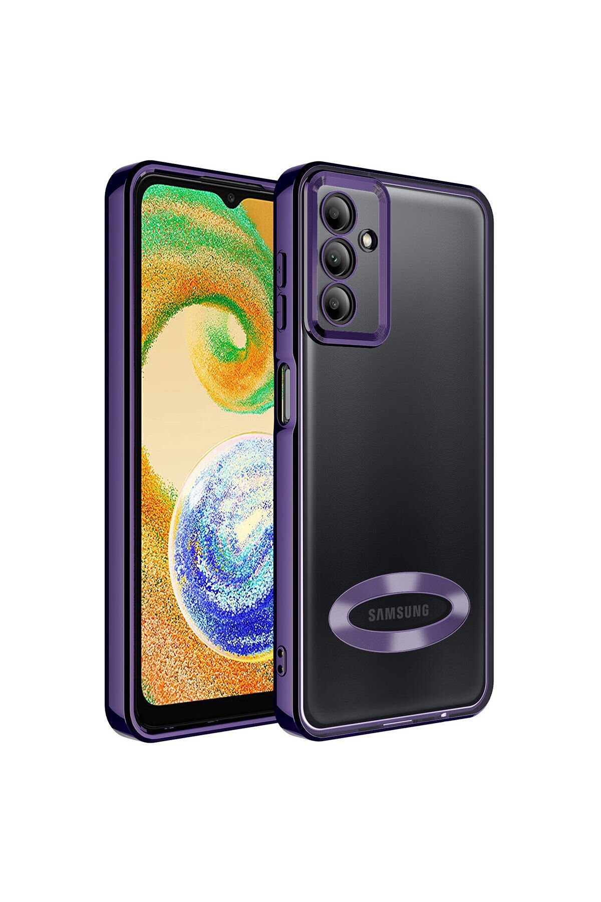Galaxy A54 Kılıf Kamera Korumalı Logo Gösteren BSAY Omega Kapak - Derin Mor Derin Mor