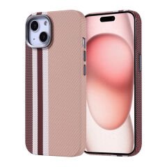 iPhone 15 Kılıf M-safe Şarj Özellikli Karbon Fiber Görünümlü Zore Nekst Kılıf Yeşil