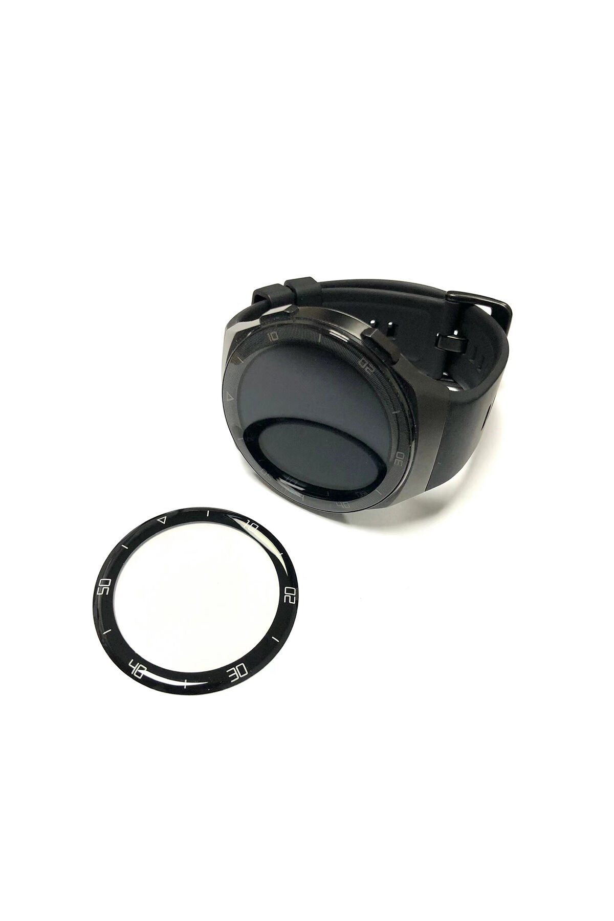 Huawei Watch GT 2E 46mm BSAY PMMA Pet Saat Ekran Koruyucu - Siyah Siyah